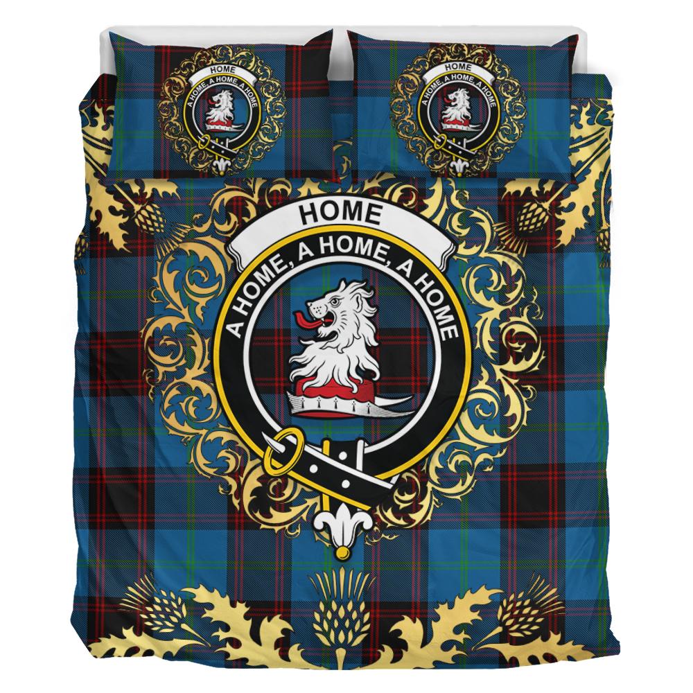 Home Clans Originaux Tartan Crest Bedding Set - Golden Thistle Style