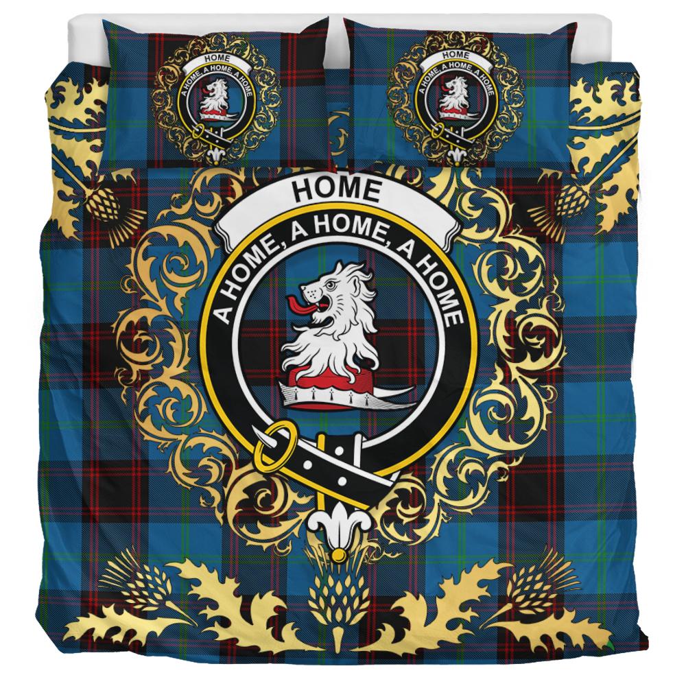 Home Clans Originaux Tartan Crest Bedding Set - Golden Thistle Style