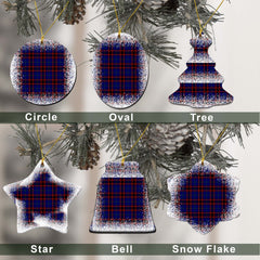 Home (or Hume) Tartan Christmas Ceramic Ornament - Snow Style