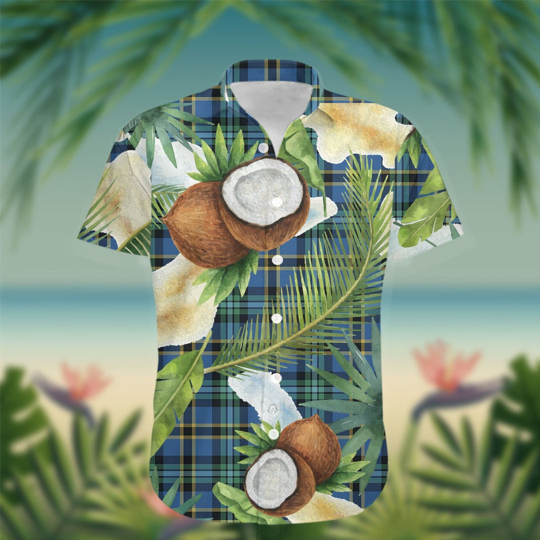 Hope Tartan Hawaiian Shirt Hibiscus, Coconut, Parrot, Pineapple - Tropical Garden Shirt