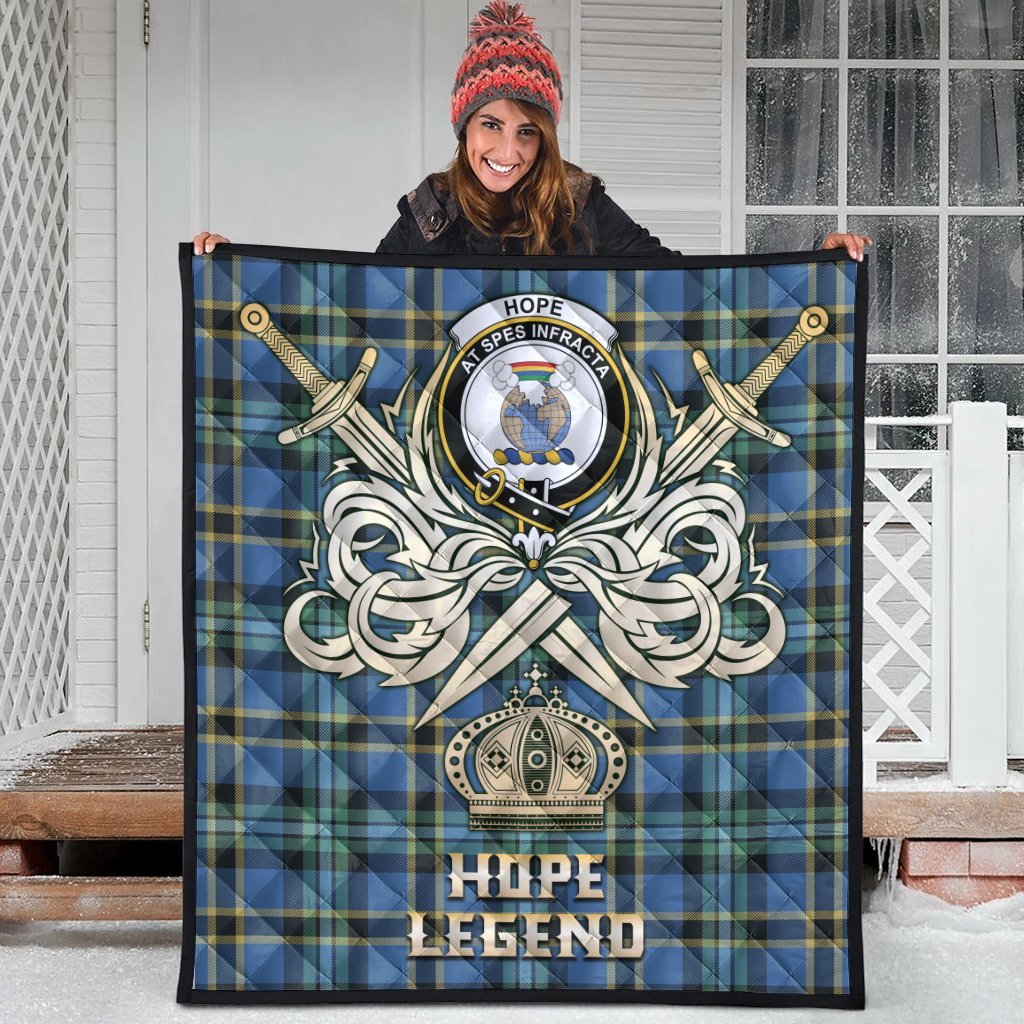 Hope Tartan Crest Legend Gold Royal Premium Quilt