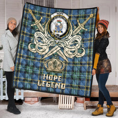 Hope Tartan Crest Legend Gold Royal Premium Quilt