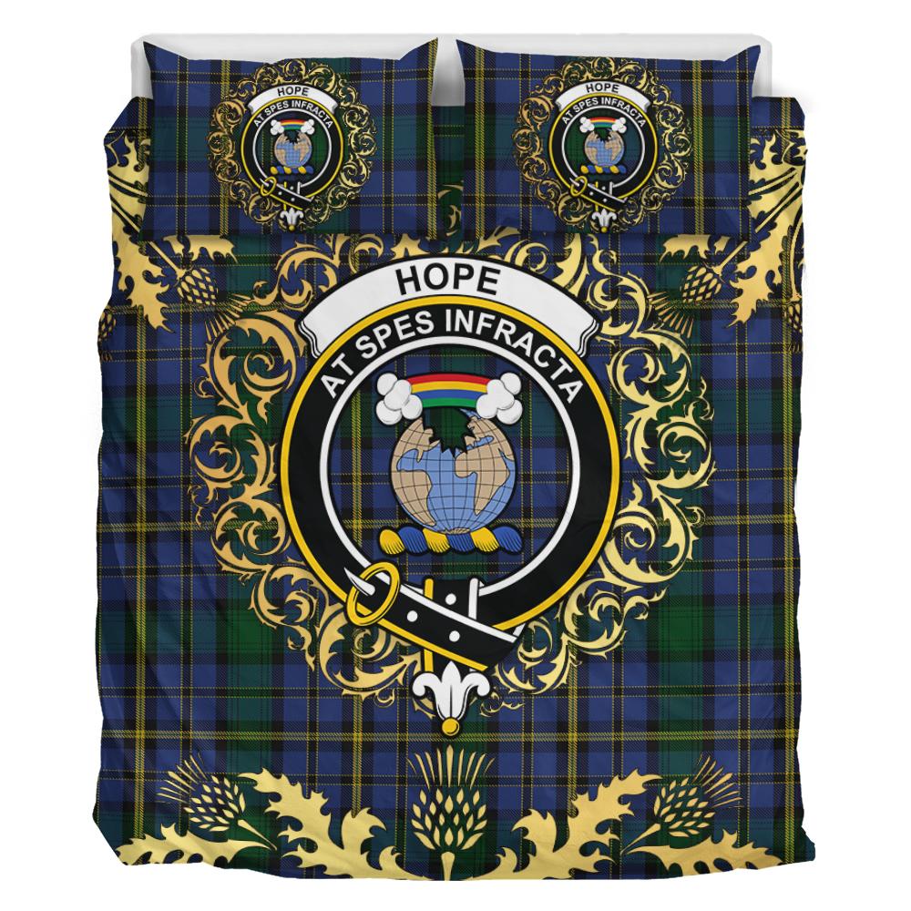 Hope (Vere - Weir) 01 Tartan Crest Bedding Set - Golden Thistle Style