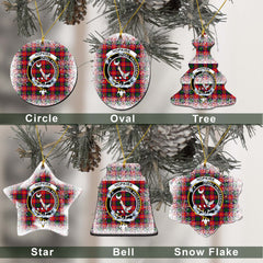 Hopkirk Tartan Christmas Ceramic Ornament - Snow Style