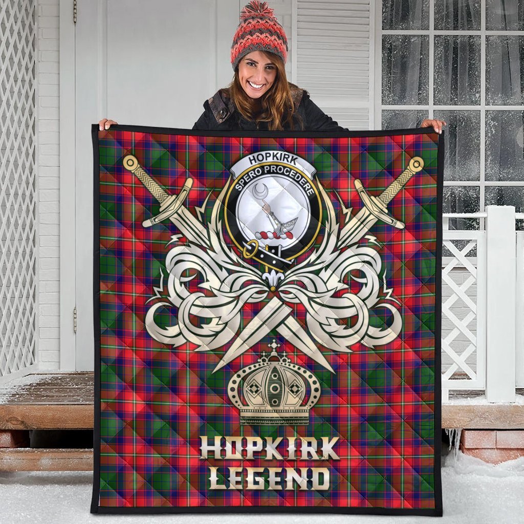 Hopkirk Tartan Crest Legend Gold Royal Premium Quilt