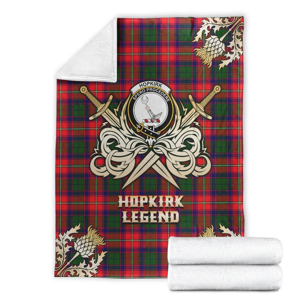 Hopkirk Tartan Gold Courage Symbol Blanket