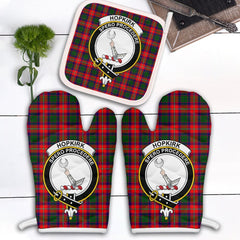 Hopkirk Tartan Crest Oven Mitt And Pot Holder (2 Oven Mitts + 1 Pot Holder)