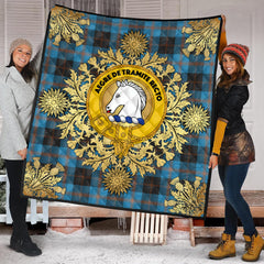 Horsburgh Tartan Crest Premium Quilt - Gold Thistle Style
