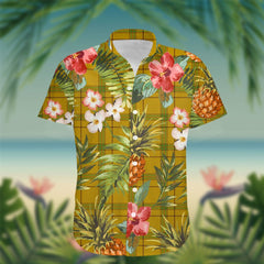 Houston Tartan Hawaiian Shirt Hibiscus, Coconut, Parrot, Pineapple - Tropical Garden Shirt