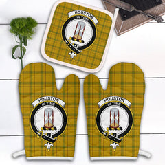 Houston Tartan Crest Oven Mitt And Pot Holder (2 Oven Mitts + 1 Pot Holder)