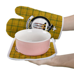 Houston Tartan Crest Oven Mitt And Pot Holder (2 Oven Mitts + 1 Pot Holder)