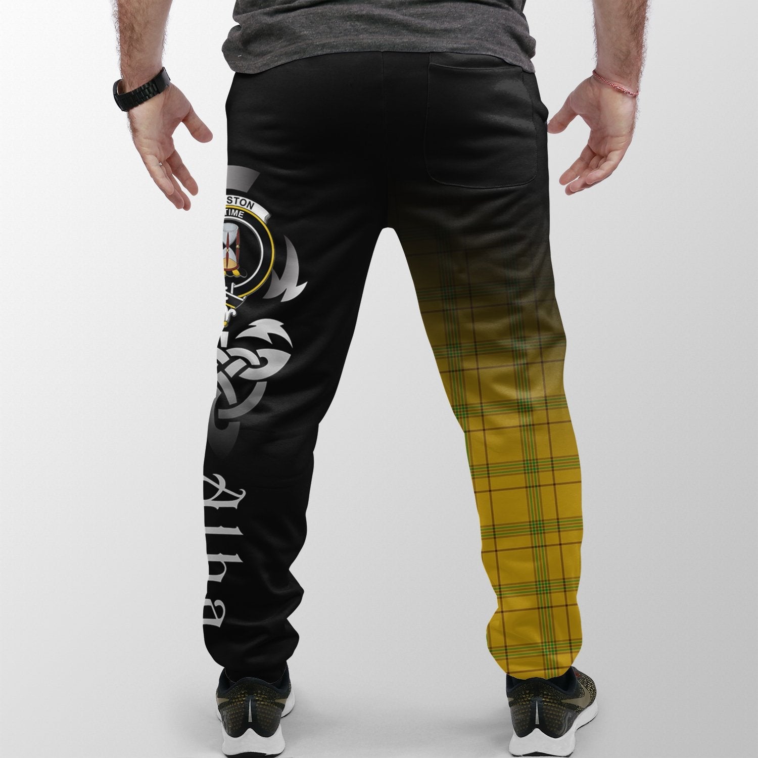 Houston Tartan Crest Jogger Sweatpants - Alba Celtic Style