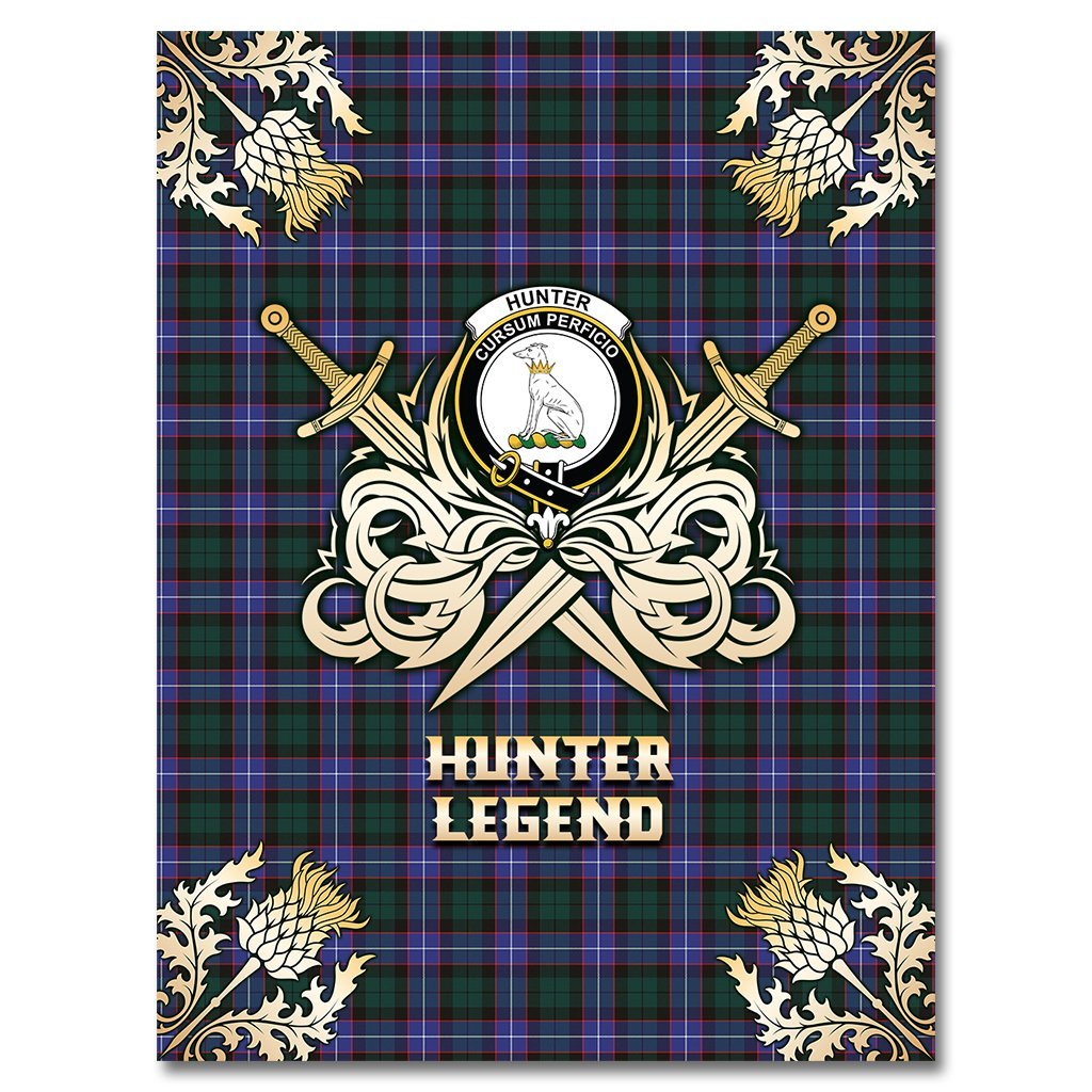 Hunter Modern Tartan Gold Courage Symbol Blanket