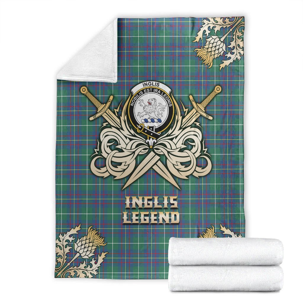 Inglis Ancient Tartan Gold Courage Symbol Blanket