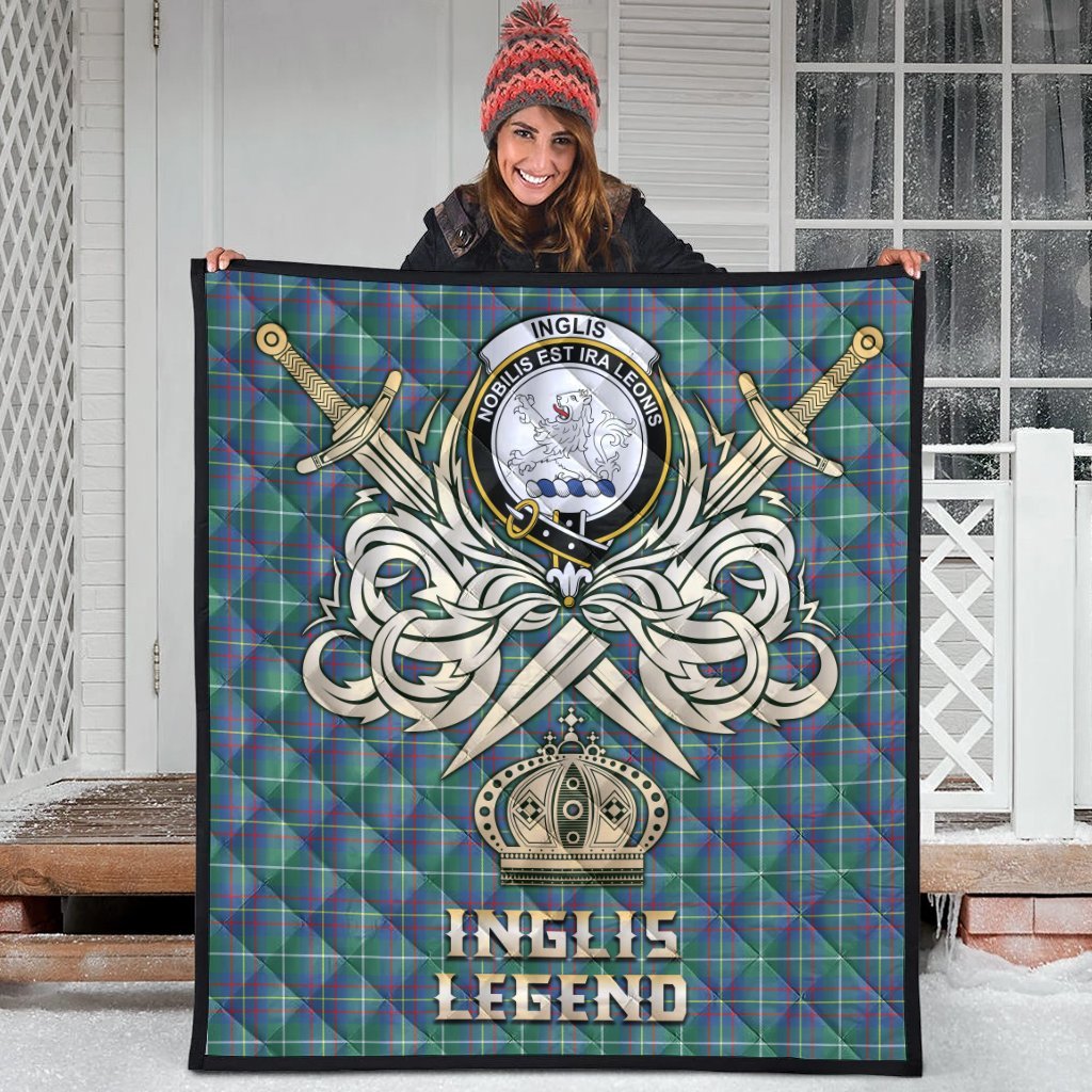 Inglis Ancient Tartan Crest Legend Gold Royal Premium Quilt