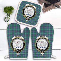 Inglis Ancient Tartan Crest Oven Mitt And Pot Holder (2 Oven Mitts + 1 Pot Holder)