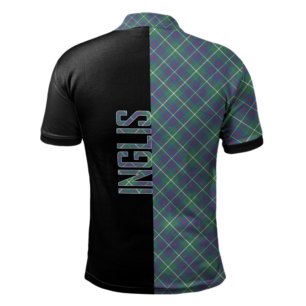 Inglis Ancient Tartan Polo Shirt Half of Me - Cross Style