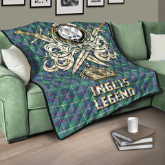 Inglis Ancient Tartan Crest Legend Gold Royal Premium Quilt