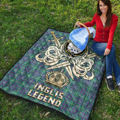Inglis Ancient Tartan Crest Legend Gold Royal Premium Quilt