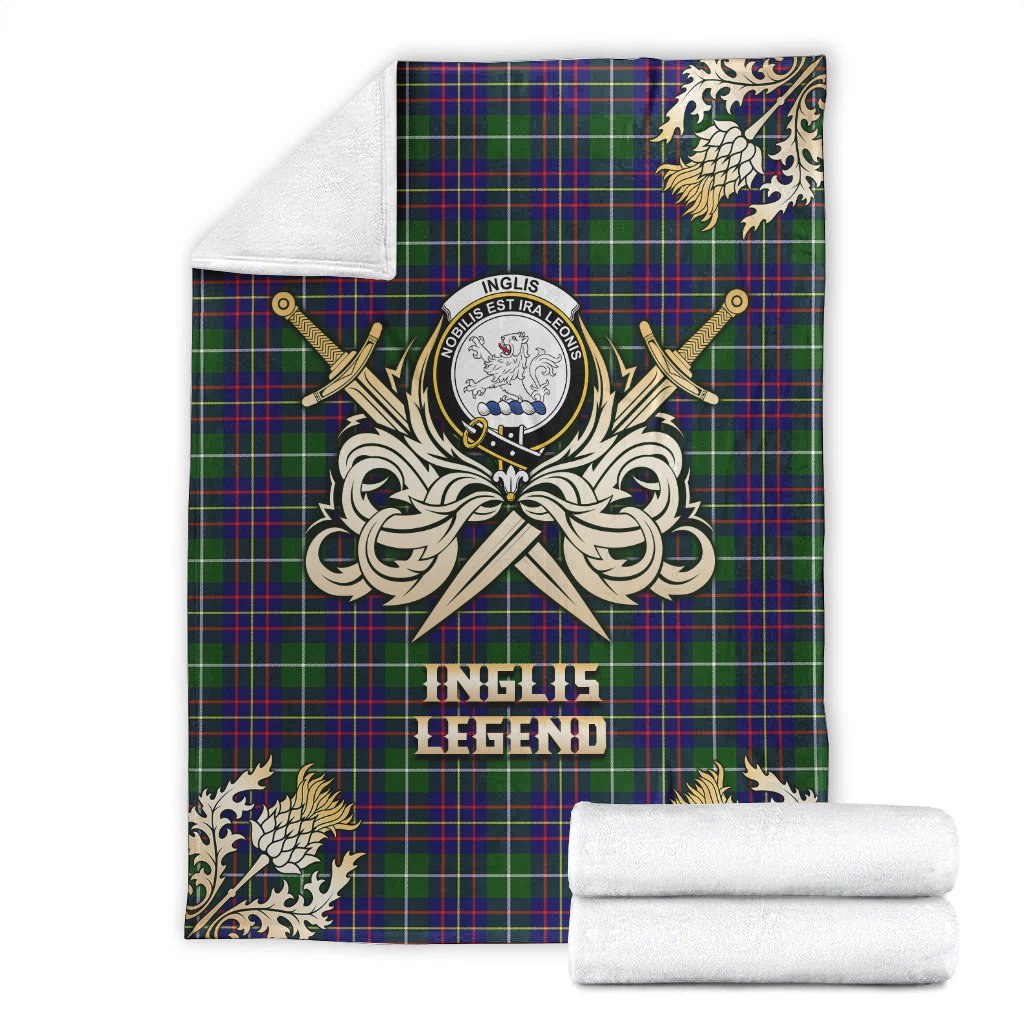 Inglis Modern Tartan Gold Courage Symbol Blanket