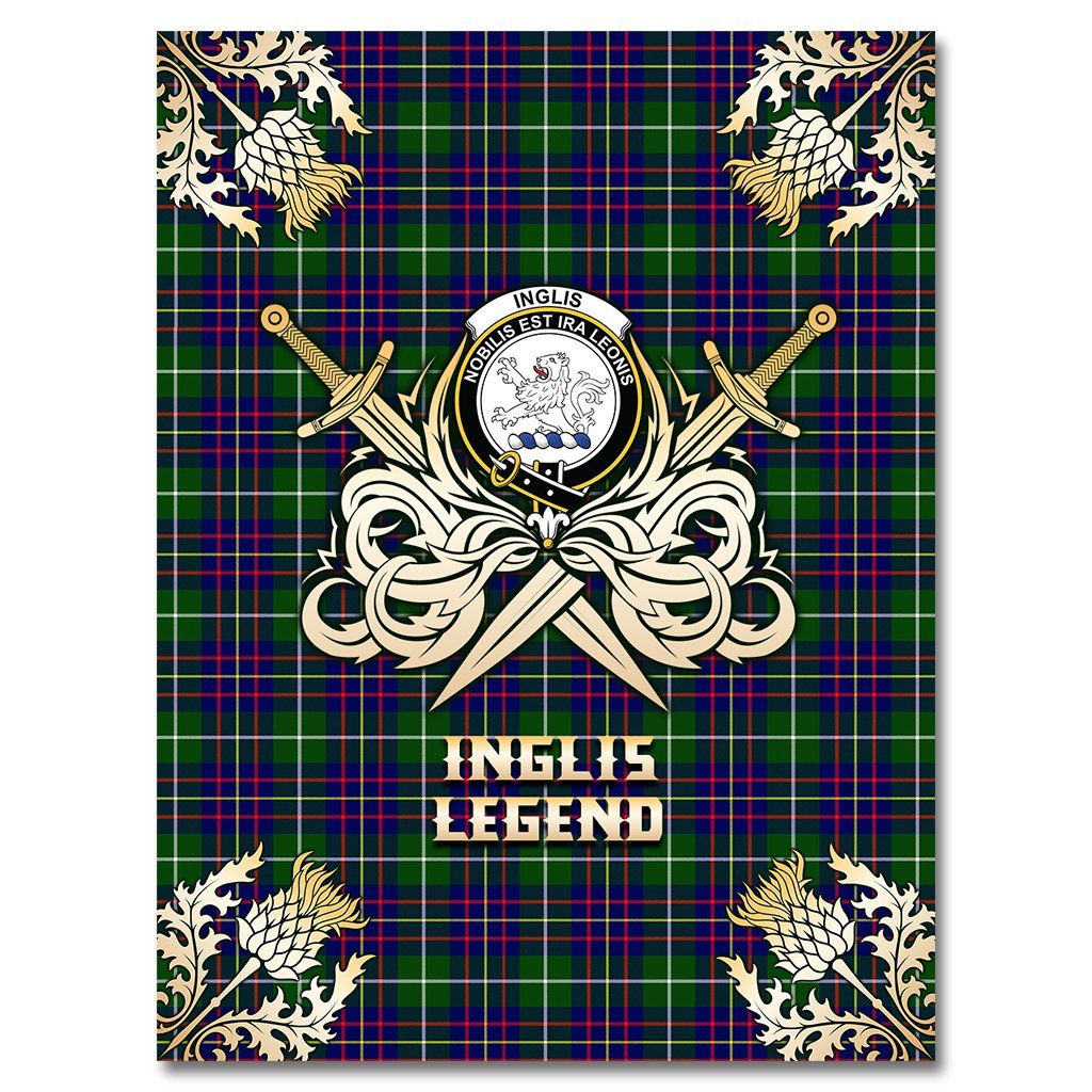 Inglis Modern Tartan Gold Courage Symbol Blanket