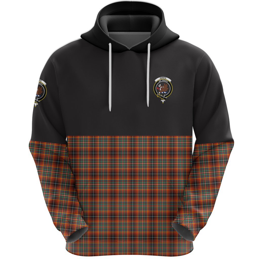 Innes Ancient Clan Half Of Tartan Hoodie