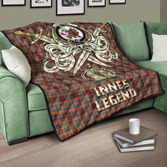 Innes Ancient Tartan Crest Legend Gold Royal Premium Quilt
