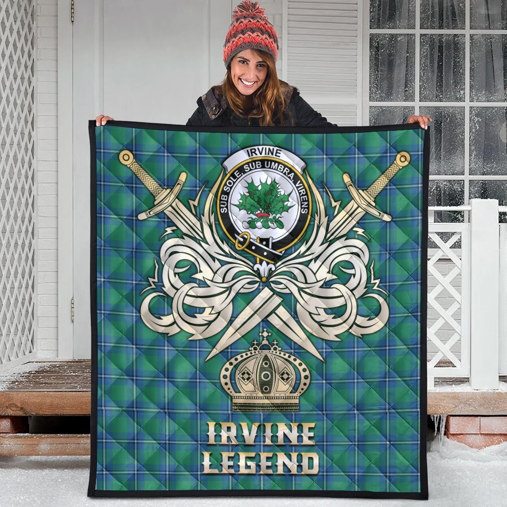 Irvine Ancient Tartan Crest Legend Gold Royal Premium Quilt