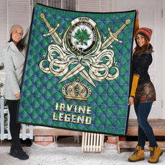 Irvine Ancient Tartan Crest Legend Gold Royal Premium Quilt