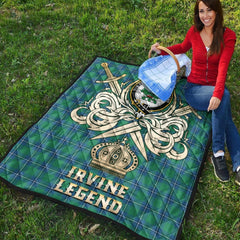 Irvine Ancient Tartan Crest Legend Gold Royal Premium Quilt