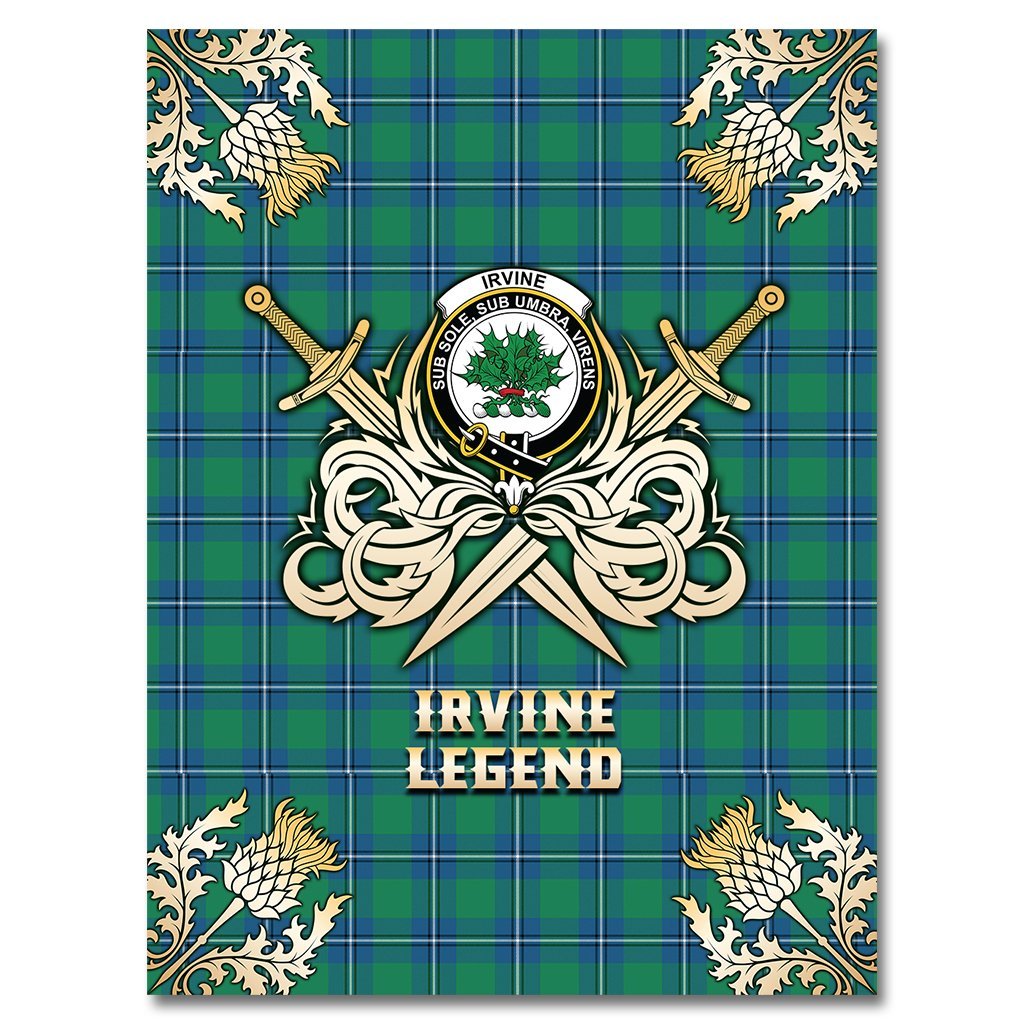 Irvine Ancient Tartan Gold Courage Symbol Blanket