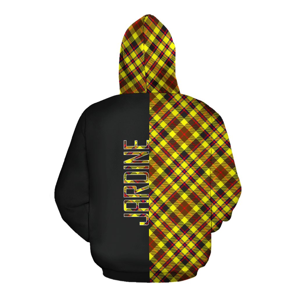 Jardine Tartan Hoodie Half of Me - Cross Style