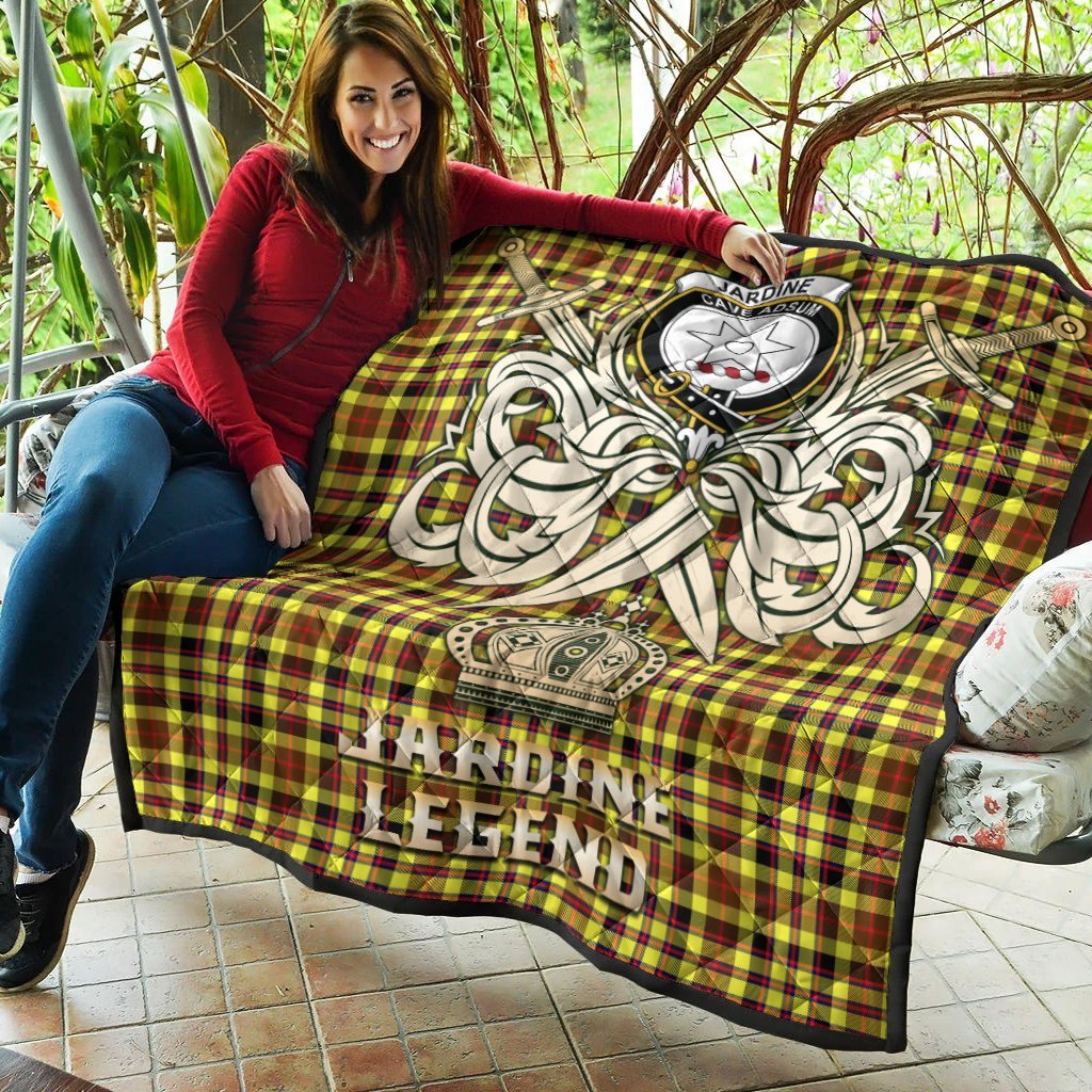 Jardine Tartan Crest Legend Gold Royal Premium Quilt