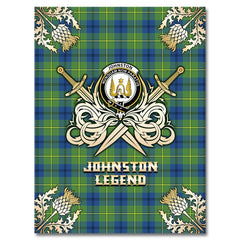 Johnston Ancient Tartan Gold Courage Symbol Blanket
