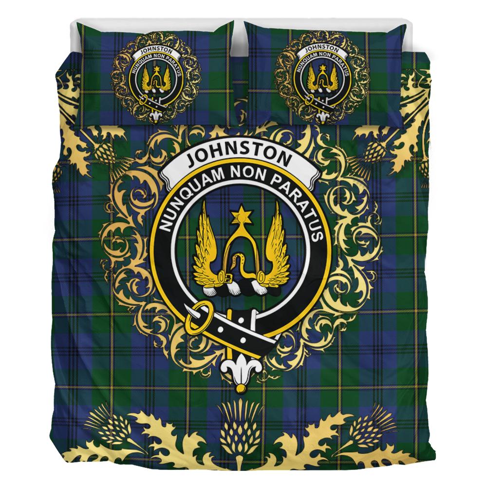 Johnston (Johnstone) 02 Tartan Crest Bedding Set - Golden Thistle Style