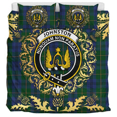 Johnston (Johnstone) 02 Tartan Crest Bedding Set - Golden Thistle Style