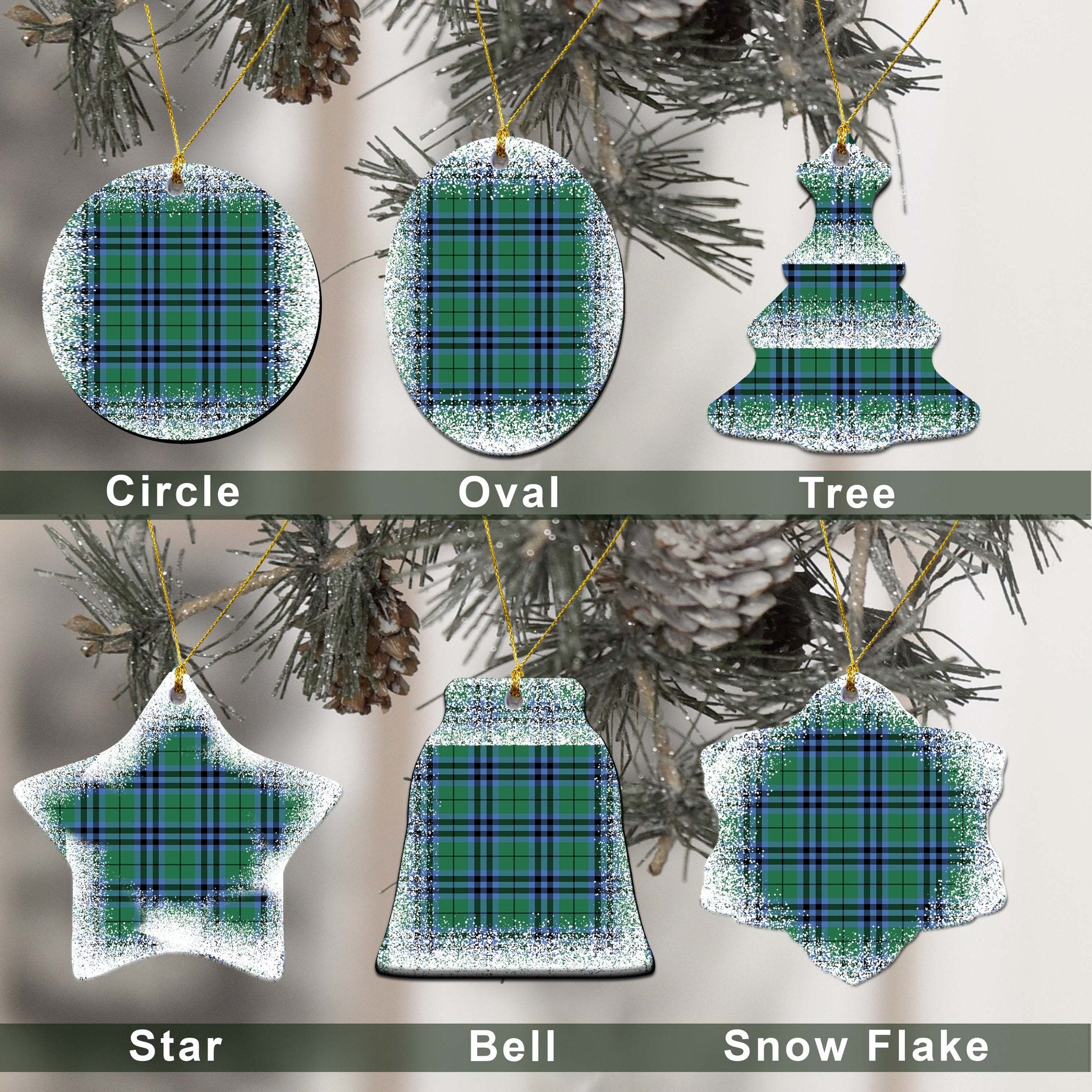 Keith Tartan Christmas Ceramic Ornament - Snow Style