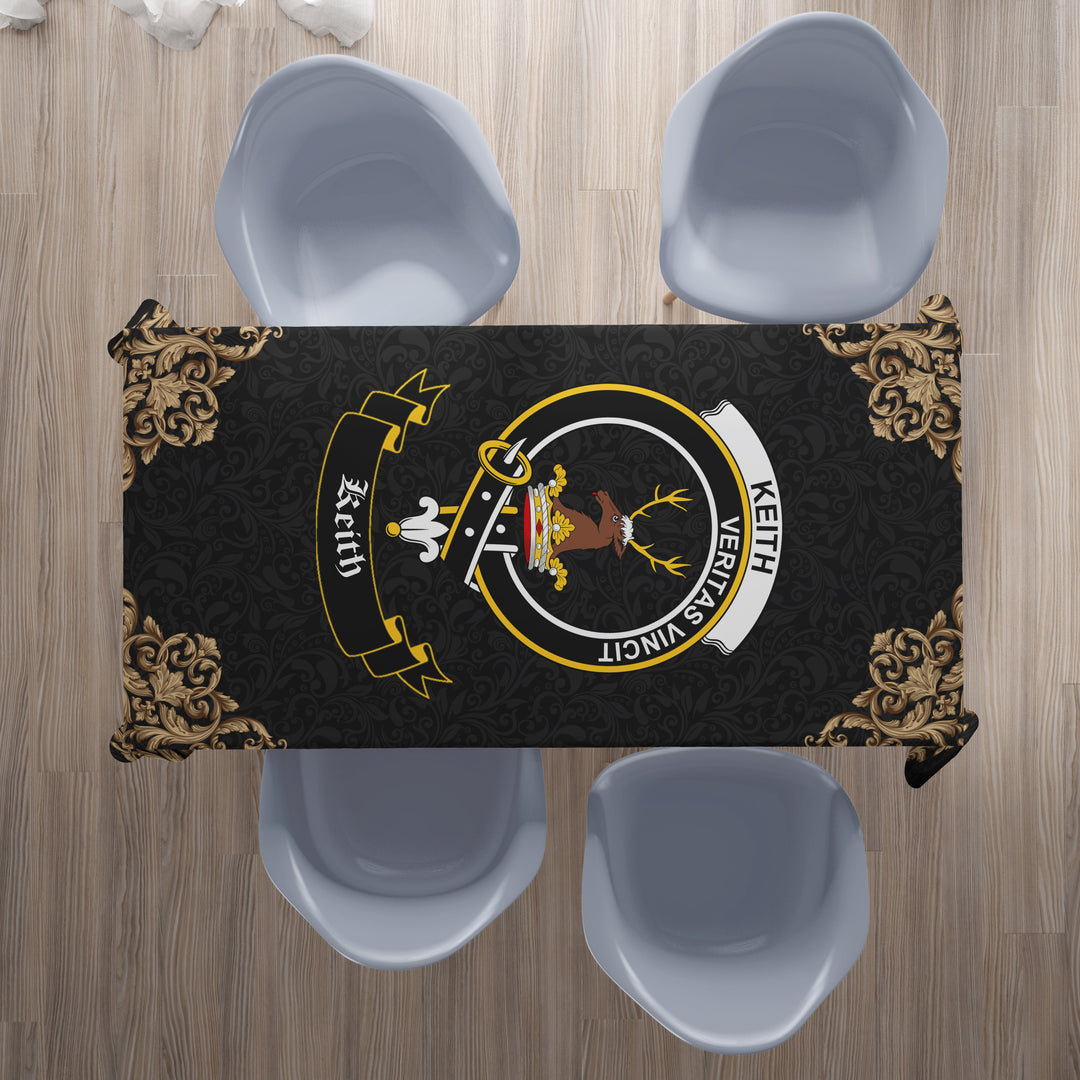 Keith Crest Tablecloth - Black Style