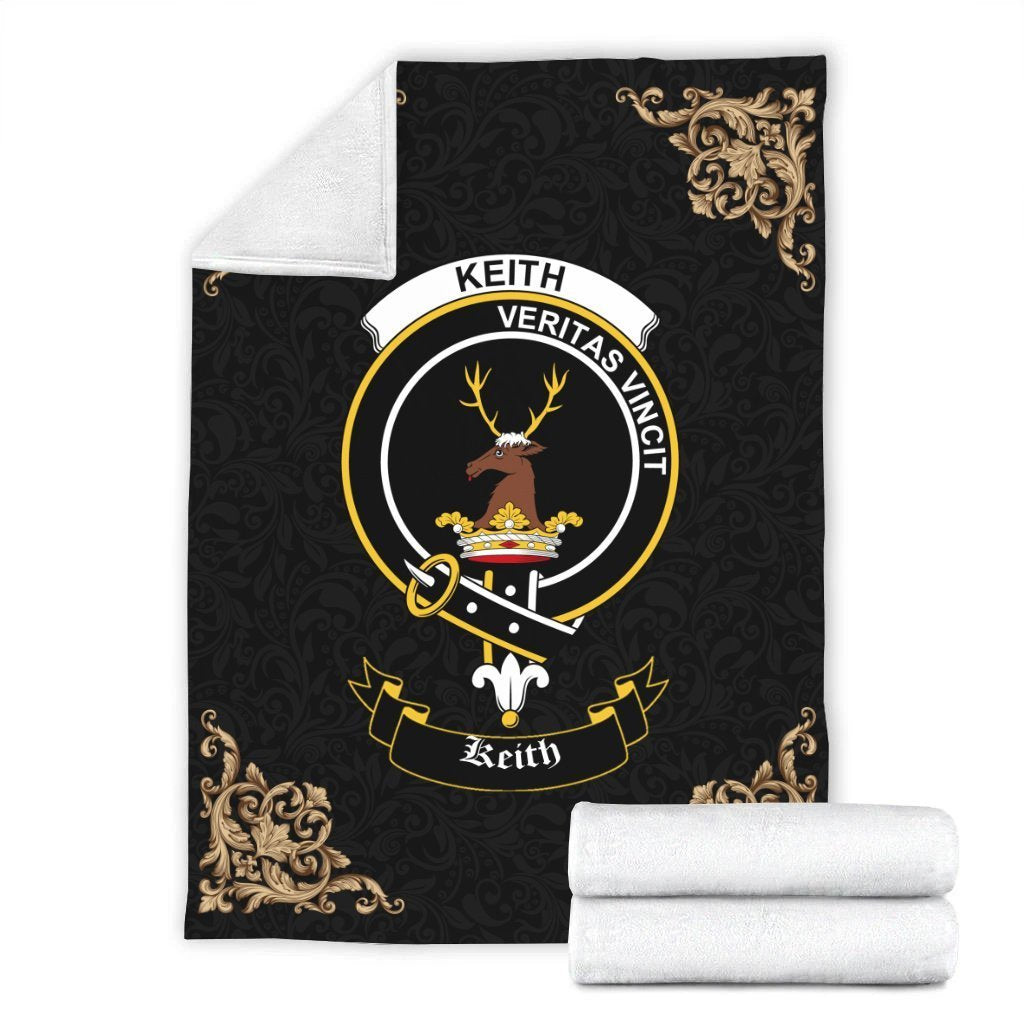 Keith Crest Tartan Premium Blanket Black
