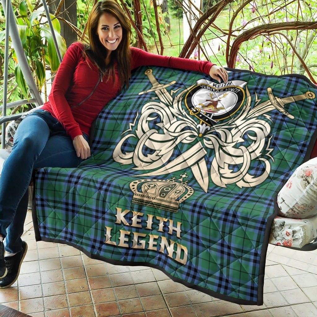Keith Ancient Tartan Crest Legend Gold Royal Premium Quilt