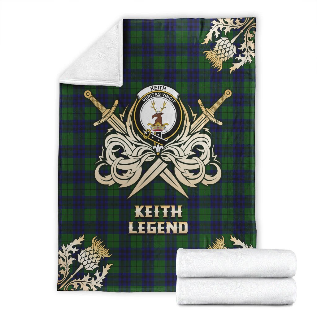 Keith Modern Tartan Gold Courage Symbol Blanket