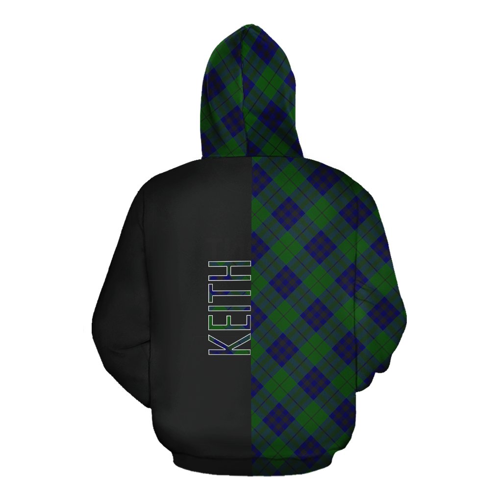 Keith Modern Tartan Hoodie Half of Me - Cross Style