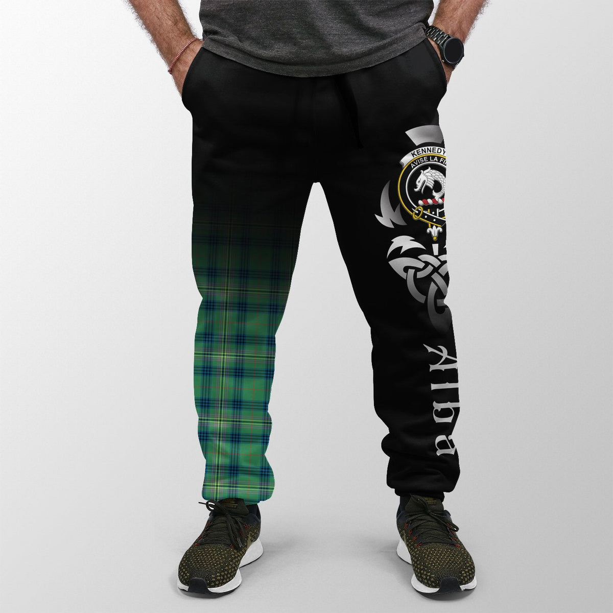 Kennedy Ancient Tartan Crest Jogger Sweatpants - Alba Celtic Style