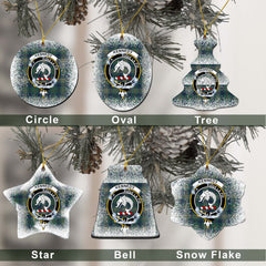 Kennedy Tartan Christmas Ceramic Ornament - Snow Style