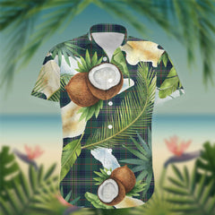 Kennedy Tartan Hawaiian Shirt Hibiscus, Coconut, Parrot, Pineapple - Tropical Garden Shirt
