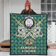 Kennedy Ancient Tartan Crest Legend Gold Royal Premium Quilt