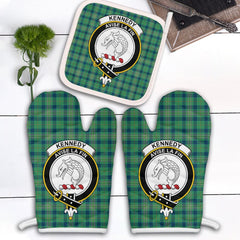 Kennedy Ancient Tartan Crest Oven Mitt And Pot Holder (2 Oven Mitts + 1 Pot Holder)