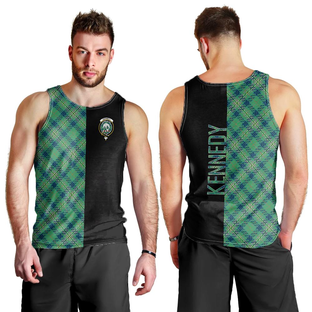 Kennedy Ancient Tartan Crest Men's Tank Top - Cross Style