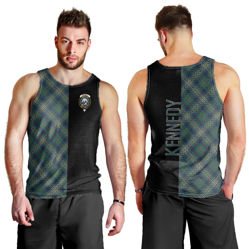 Kennedy Modern Tartan Crest Men's Tank Top - Cross Style