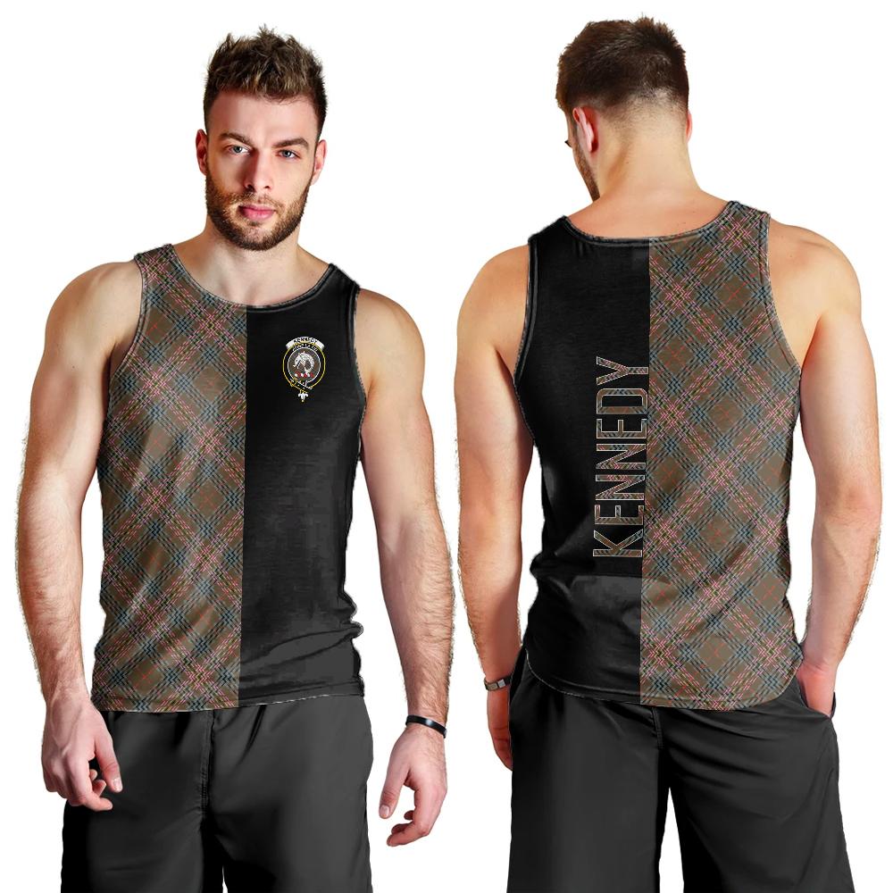 Kennedy Weathered Tartan Crest Men's Tank Top - Cross Style